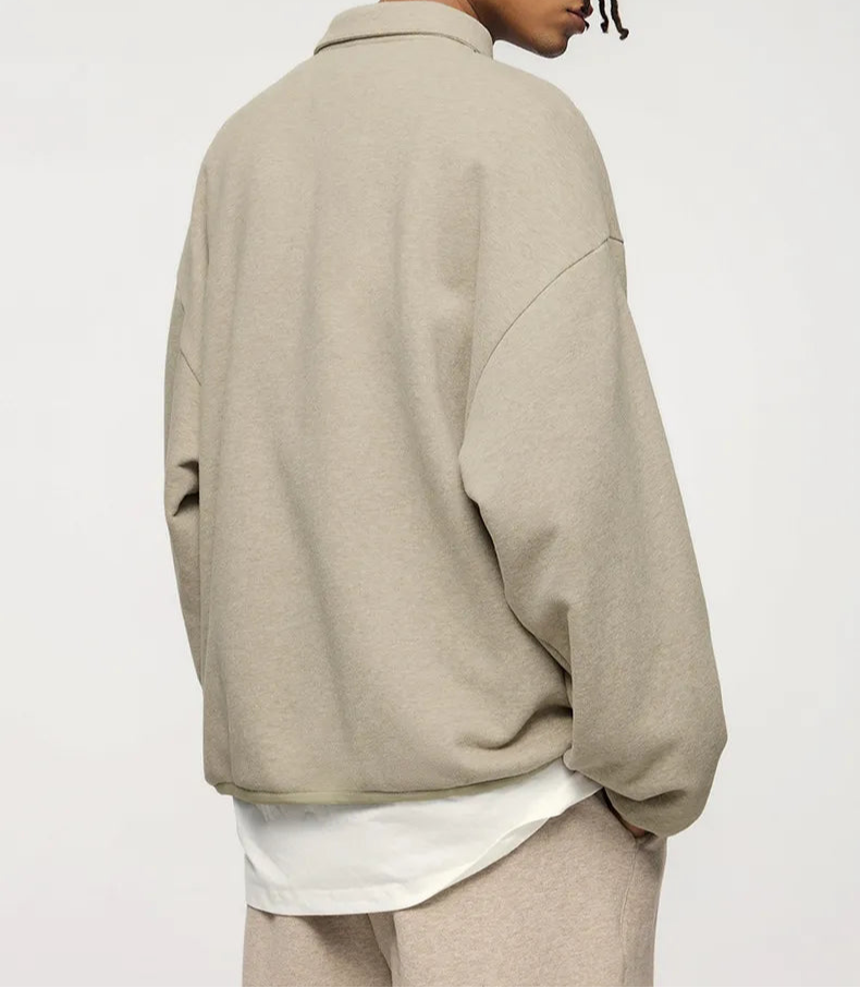 Polo Sweater - Soft Blend Knit Collar & Warm Layering