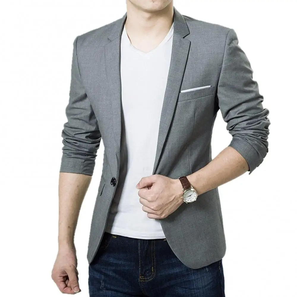 Polyester Blend Blazer - Slim Tailored Fit & Easy Movement