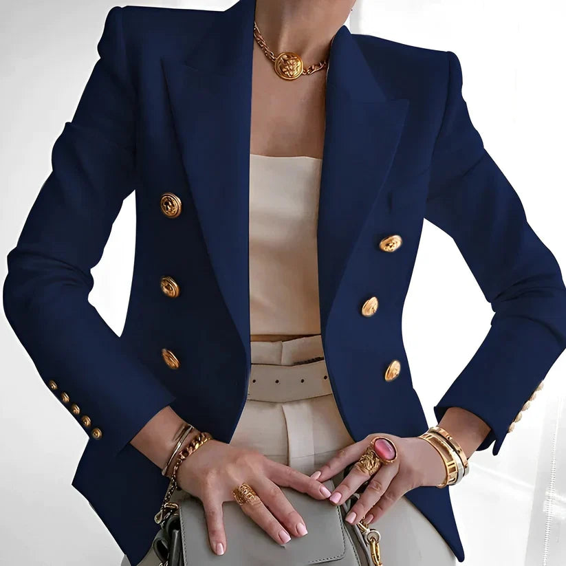 Polyester Blend Blazer – Structured Shoulders & Neat Shape