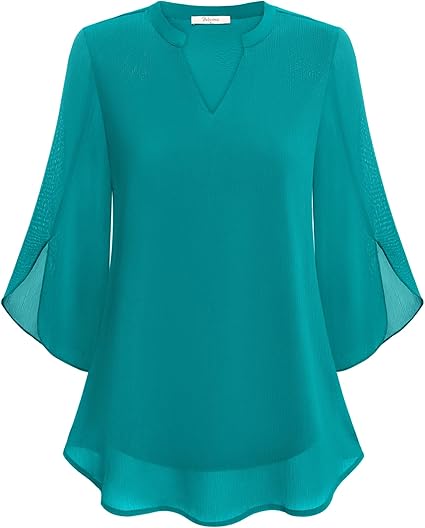 Polyester Blend Blouse - Relaxed Tailored Shape And Airflow