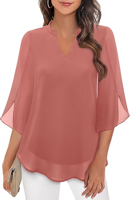 Polyester Blend Blouse - Relaxed Tailored Shape And Airflow