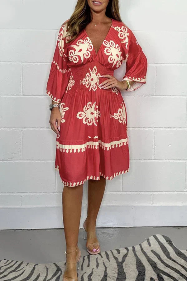 Polyester Blend Dress – Embroidered Panels & Flowing Shape