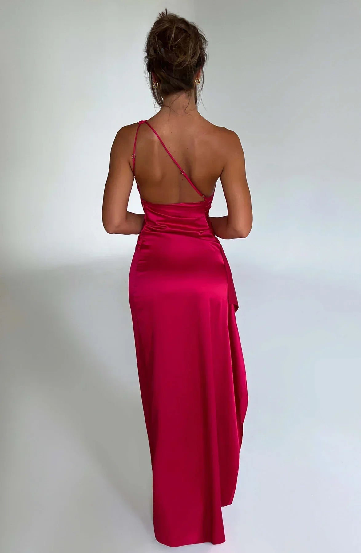 Polyester Blend Dress - One Shoulder Cut For Easy Movement