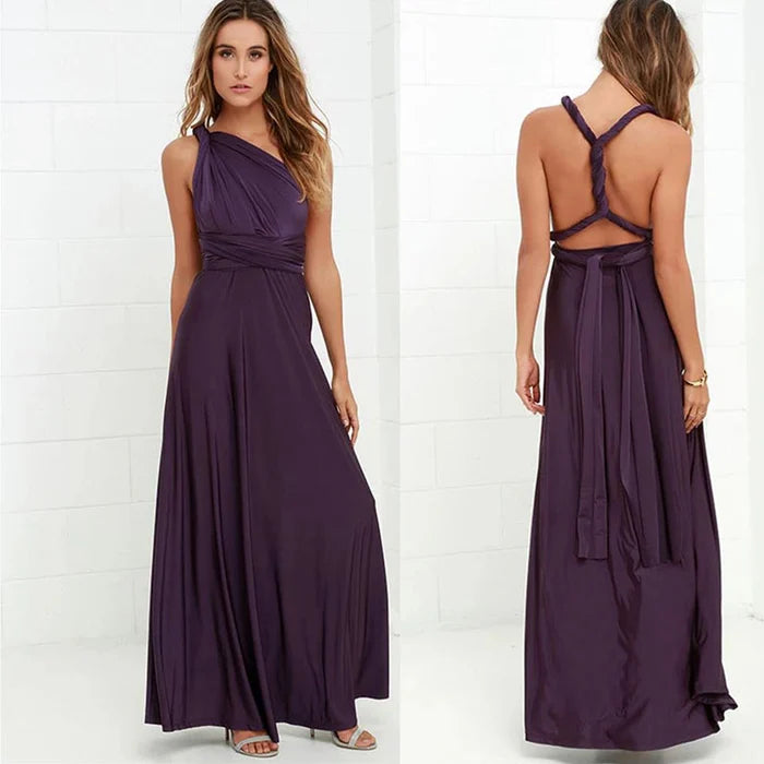 Polyester Blend Dress – Open Back Crossed Straps & Airflow