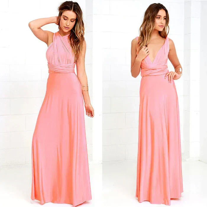 Polyester Blend Dress – Open Back Crossed Straps & Airflow