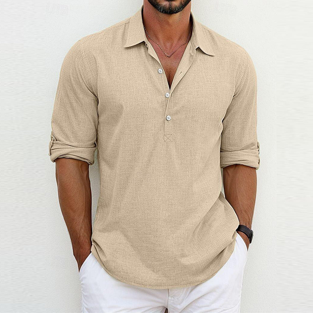Polyester Blend Polo Shirt – Classic Collar & Loose Fit