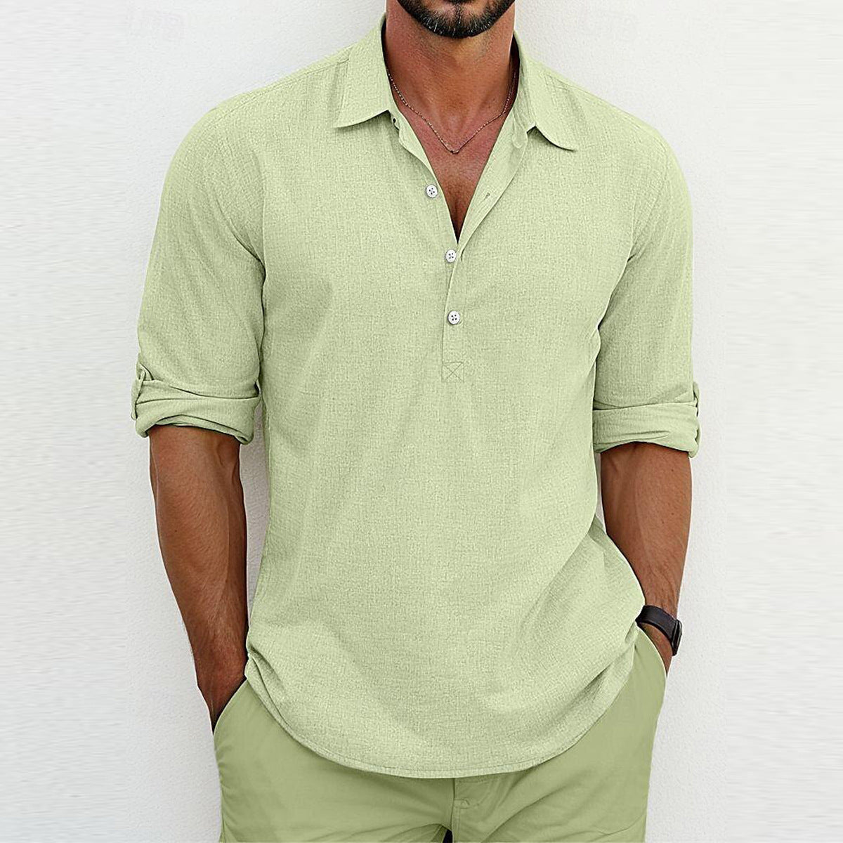Polyester Blend Polo Shirt – Classic Collar & Loose Fit