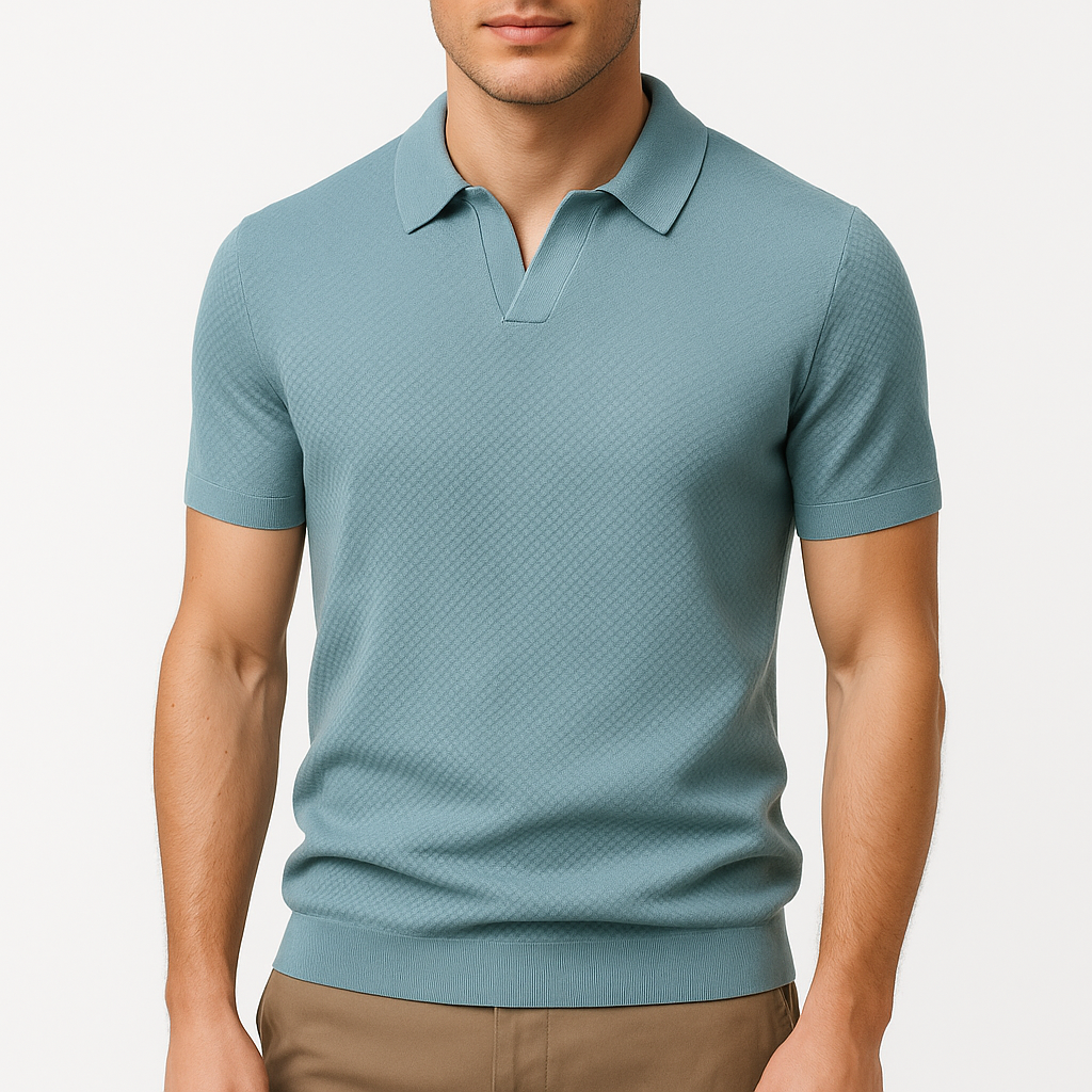 Polyester Blend Polo Shirt - Textured Knit & Easy Airflow