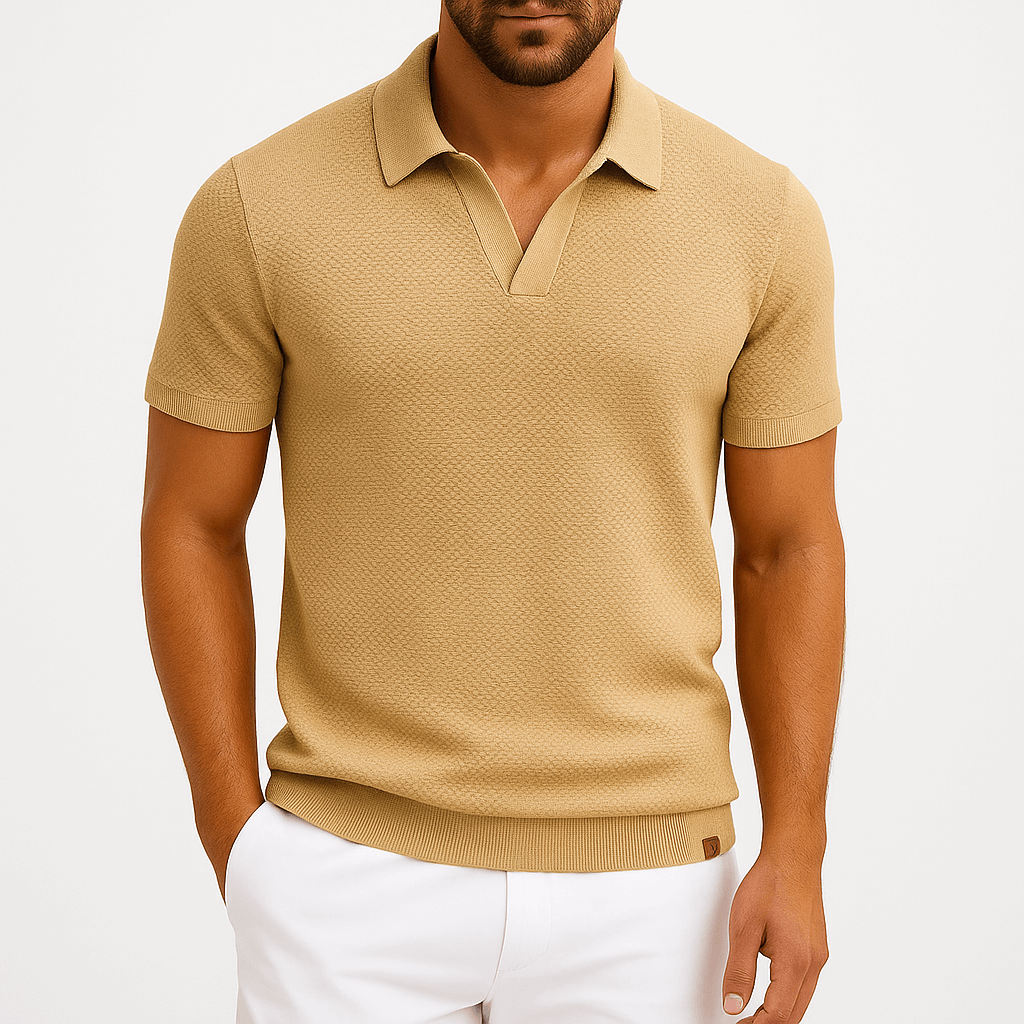 Polyester Blend Polo Shirt - Textured Knit & Easy Airflow