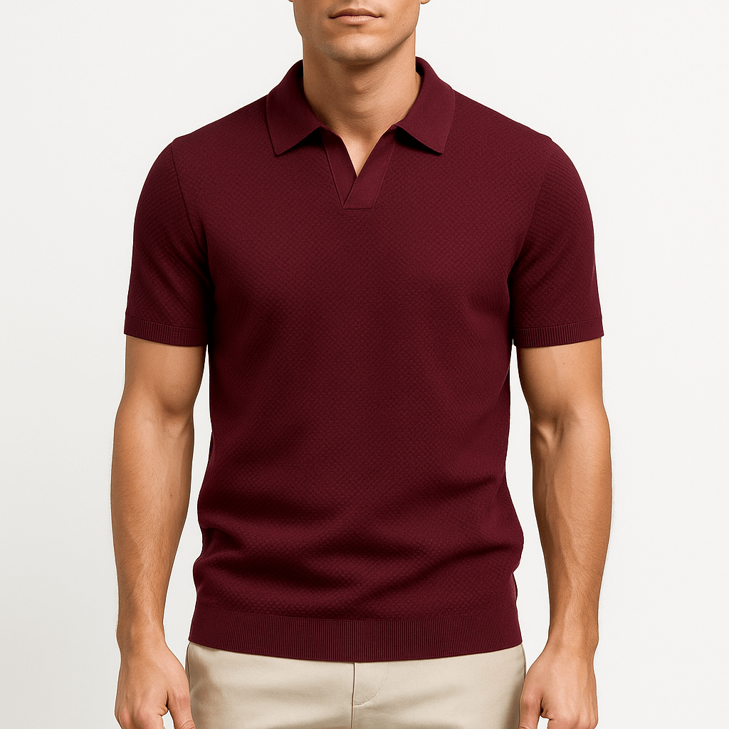 Polyester Blend Polo Shirt - Textured Knit & Easy Airflow