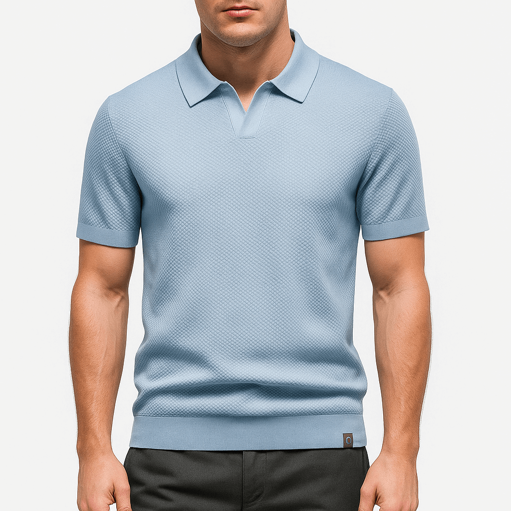 Polyester Blend Polo Shirt - Textured Knit & Easy Airflow