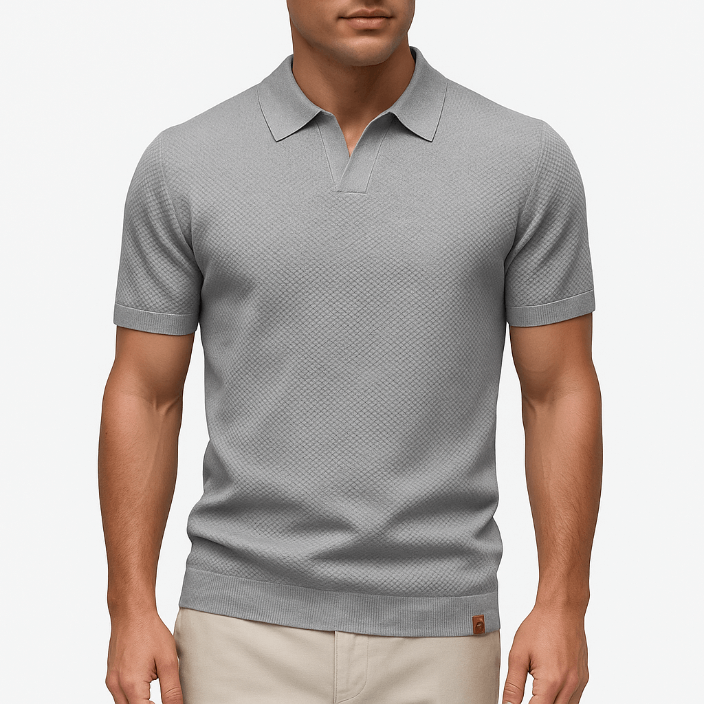 Polyester Blend Polo Shirt - Textured Knit & Easy Airflow