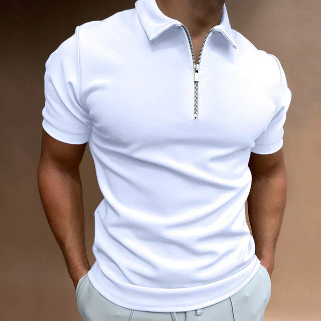 Polyester Blend Polo Shirt – Zipper Front And Easy On Off
