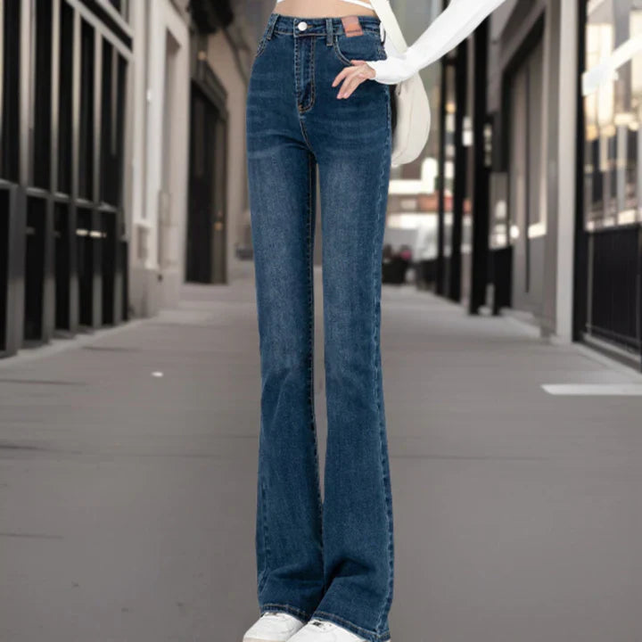Polyester Blend Trousers – High Waist Tailored Fit & Secure