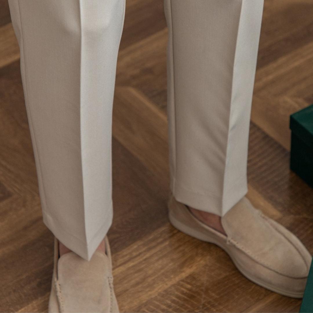 Polyester Blend Trousers - Streamlined Fit And Shape Hold