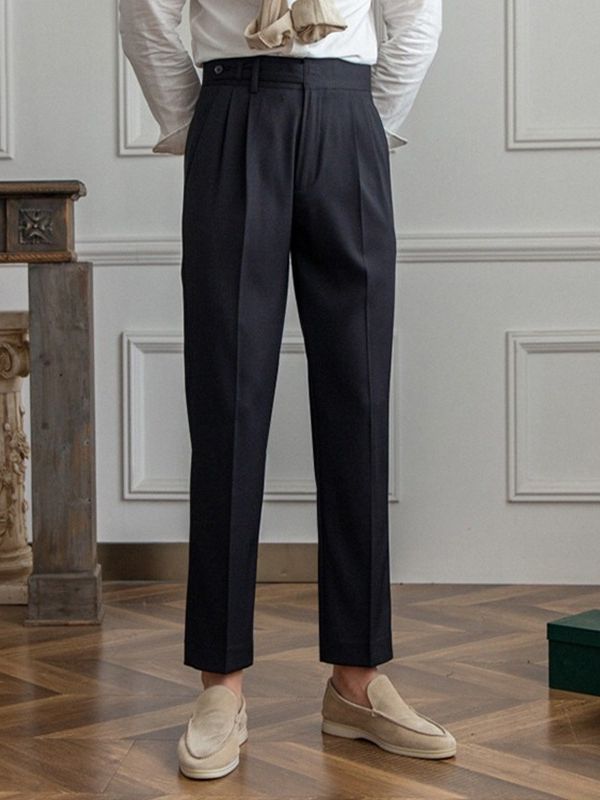 Polyester Blend Trousers - Streamlined Fit And Shape Hold