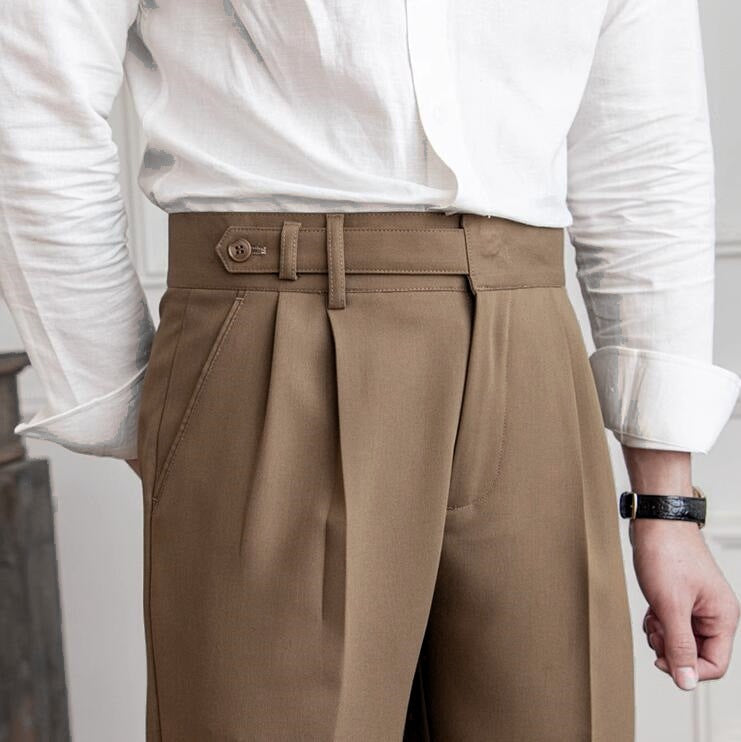Polyester Blend Trousers - Streamlined Fit And Shape Hold