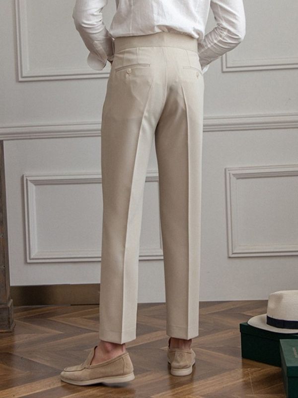Polyester Blend Trousers - Streamlined Fit And Shape Hold