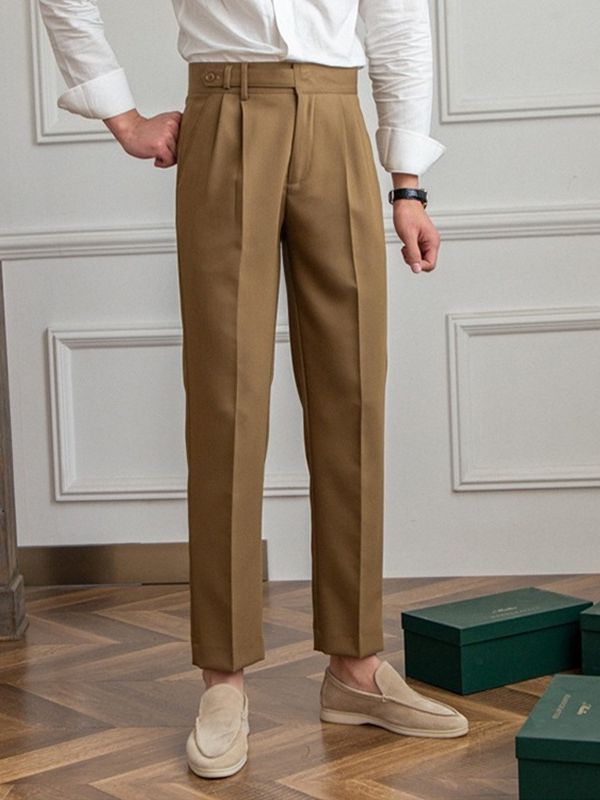 Polyester Blend Trousers - Streamlined Fit And Shape Hold