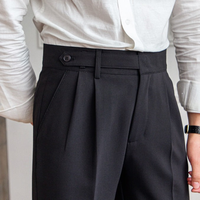 Polyester Blend Trousers - Streamlined Fit And Shape Hold