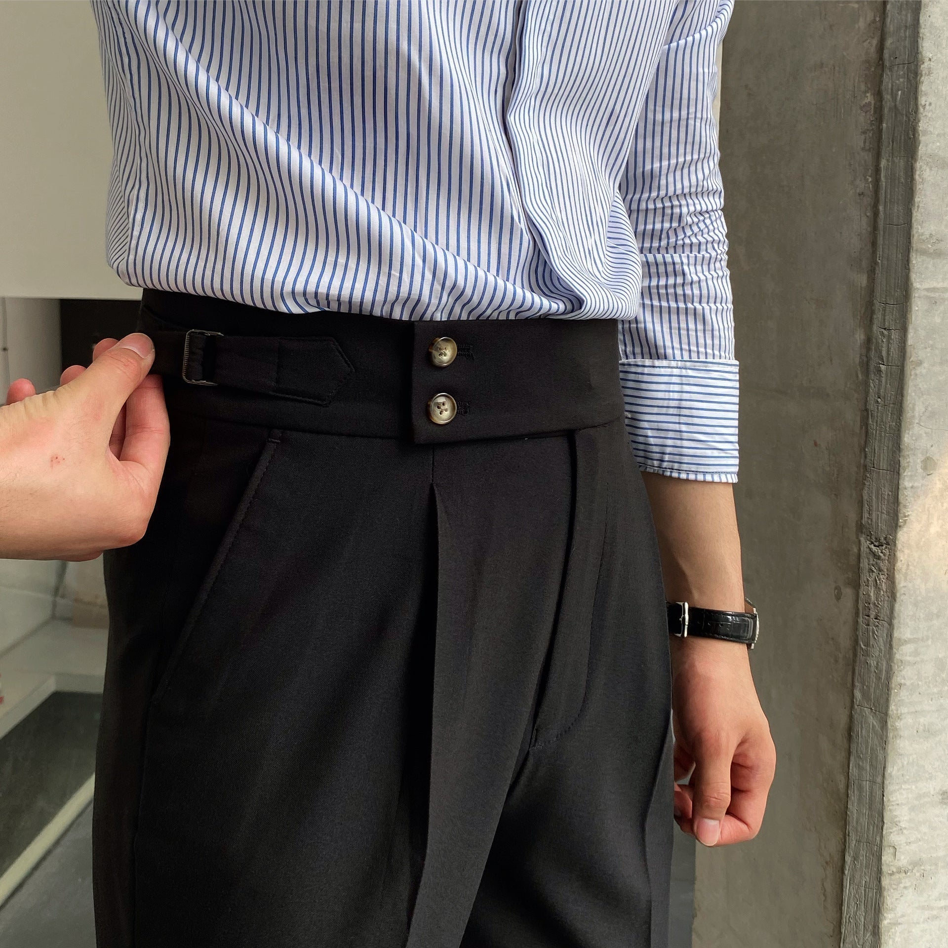 Polyester Blend Trousers - Tailored Straight & Shape Hold