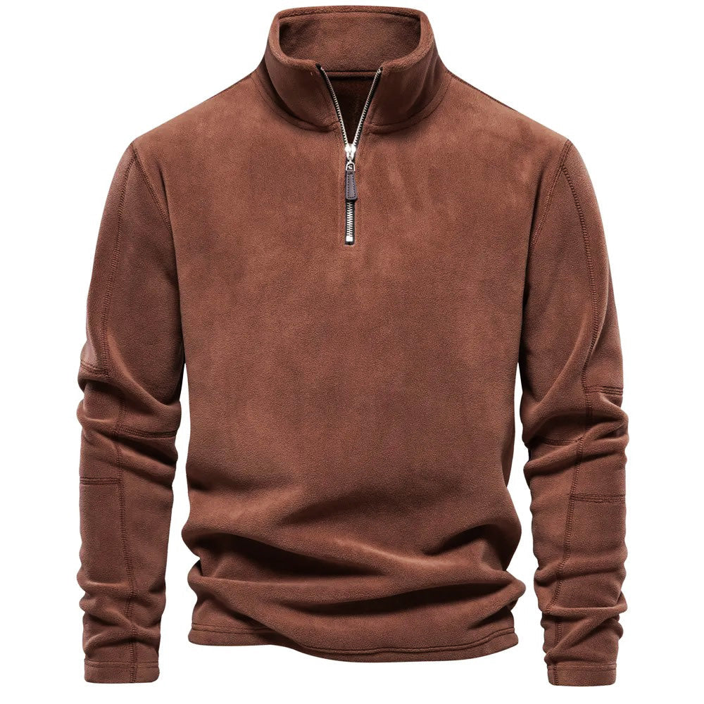 Pullover - High Collar & Warm Stretch Polyester Blend
