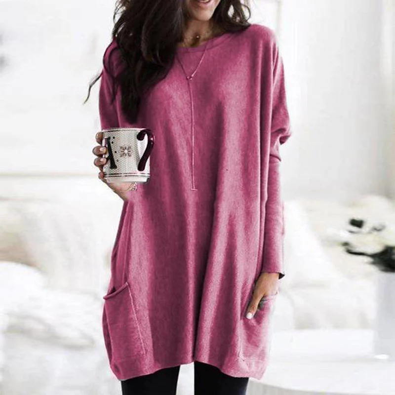 Pullover - Long Sleeves & Front Pockets For Easy Storage