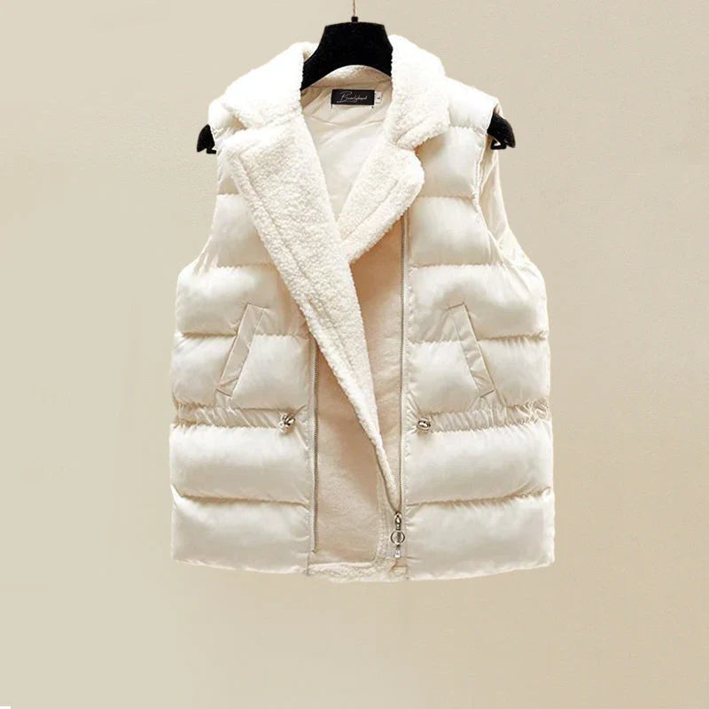Pullover Set - Knit Blend Crew Neck And Wind Resistant Vest
