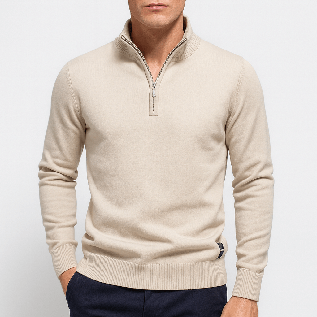 Quarter Zip Sweater – Fitted Knit Shape & Zip Vent
