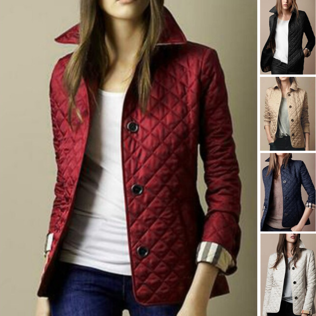 Quilted Jacket - Diamond Stitch & Lightweight Insulation