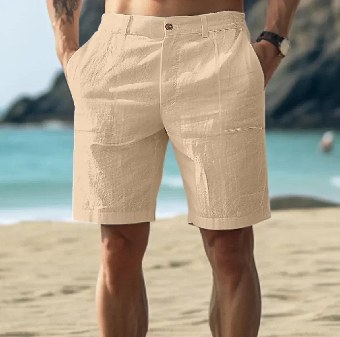 Men's Flax Shorts for Summer Comfort-2