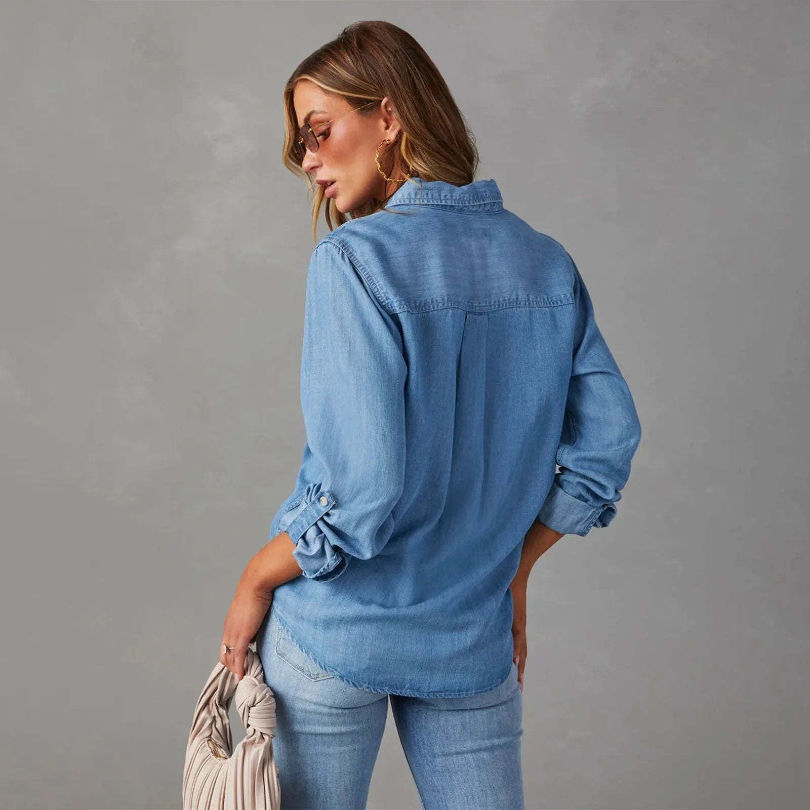 Women's Denim Vest Shirt-6
