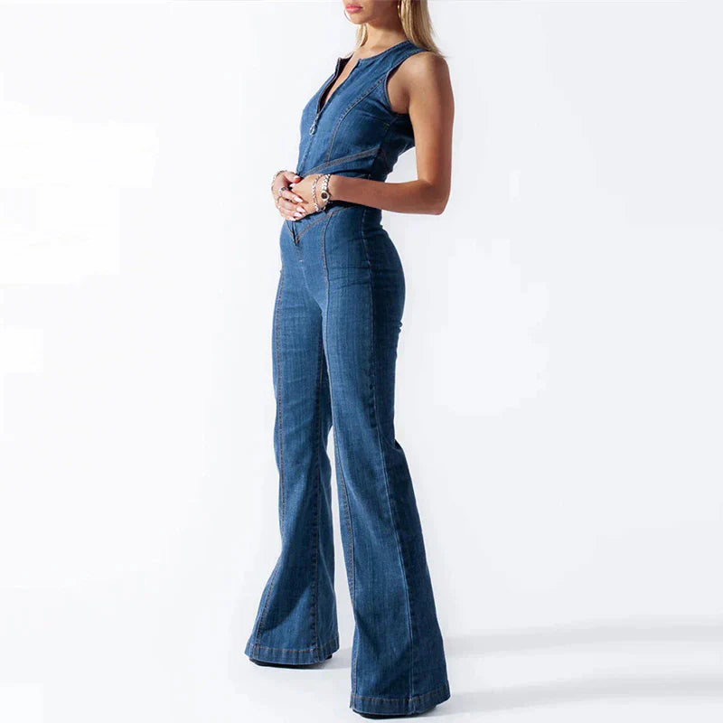 Women's Denim Bare Back Combination Top-3