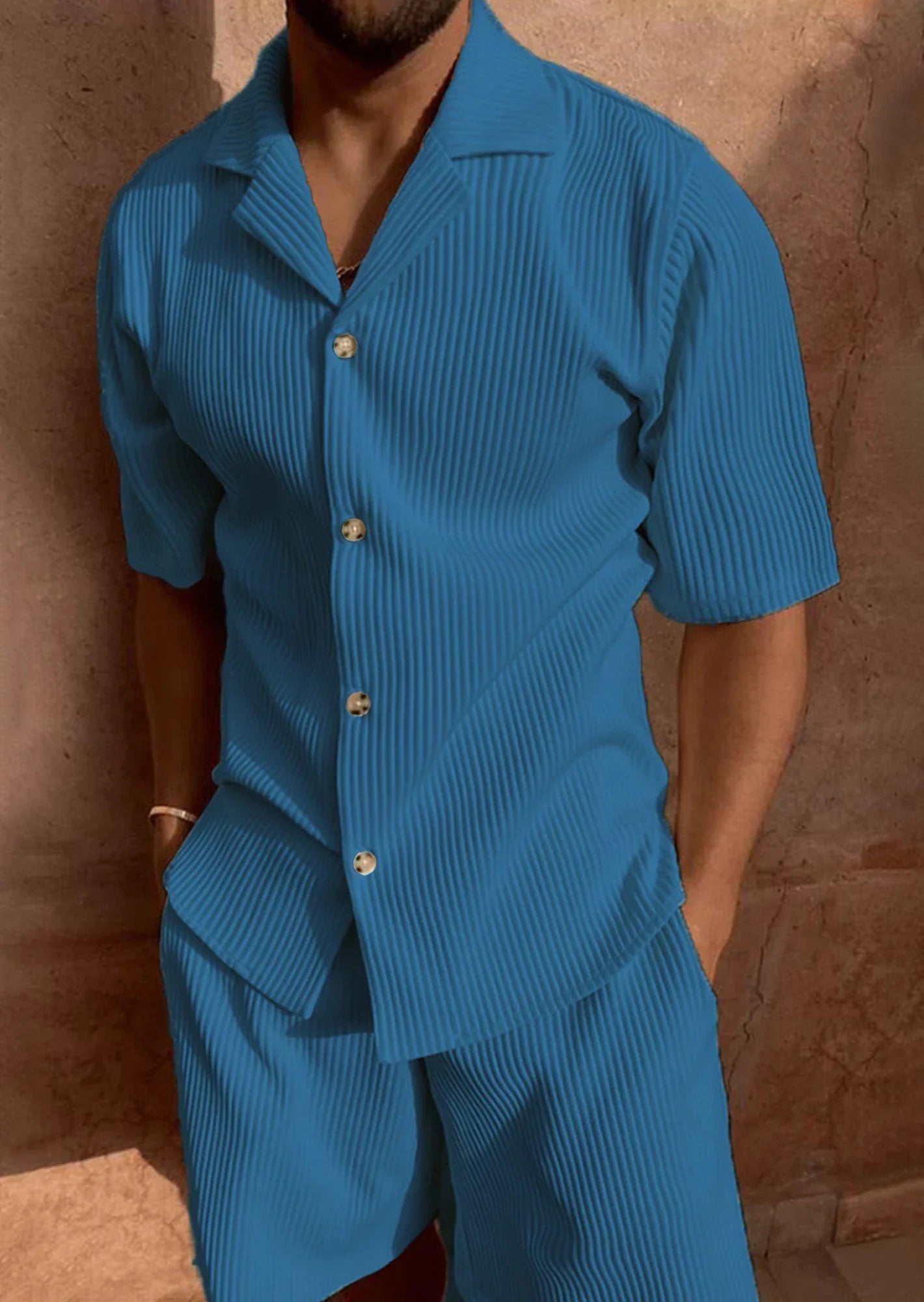 Variant image for Men's Cord Set Short Sleeve Outfit-6