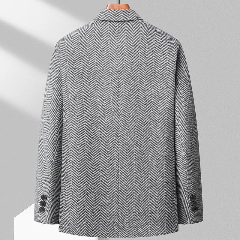Men's Wool Blend Tailored Fit Blazer Jacket-4