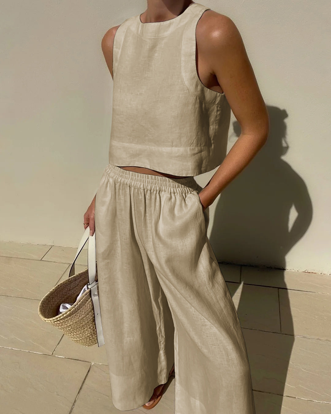 Variant image for Women's Linen Loungewear Two-Piece Set-1