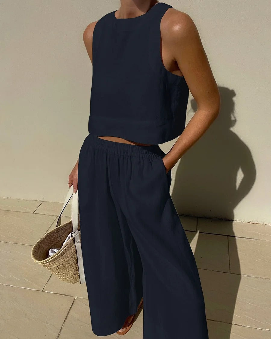 Variant image for Women's Linen Loungewear Two-Piece Set-19
