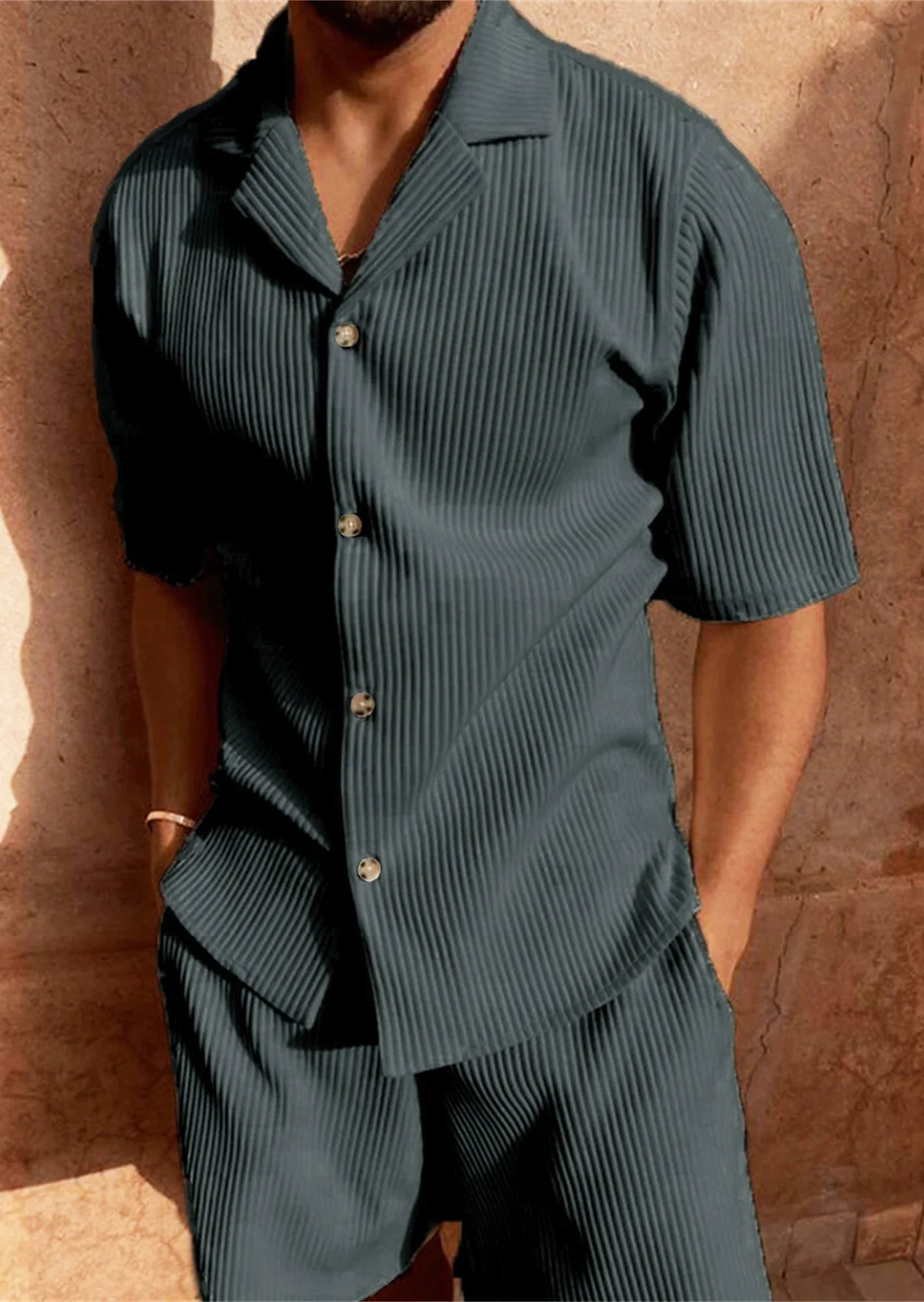 Variant image for Men's Cord Set Short Sleeve Outfit-11