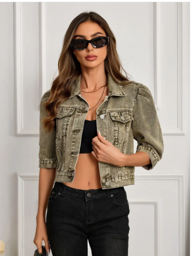 Variant image for Women's Denim Jacket Short-1