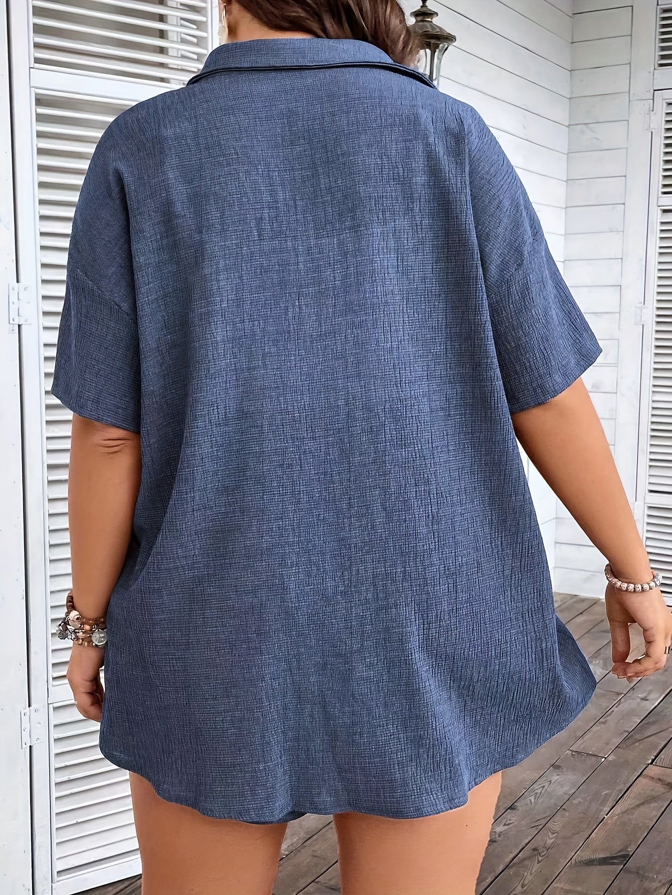 Shirt And Shorts Set - Button Front & Relaxed Fit Ease
