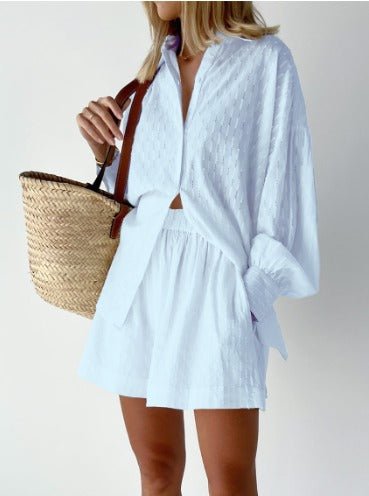 Shirt And Shorts Set - Lightweight Blend And Breathable Fit