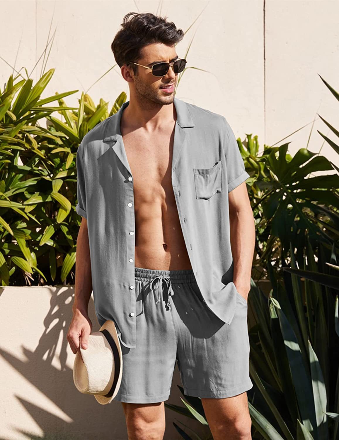 Shirt And Shorts Set - Lightweight Blend And Breathable Fit
