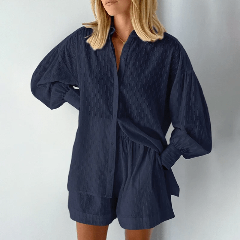 Shirt And Shorts Set - Lightweight Blend And Breathable Fit