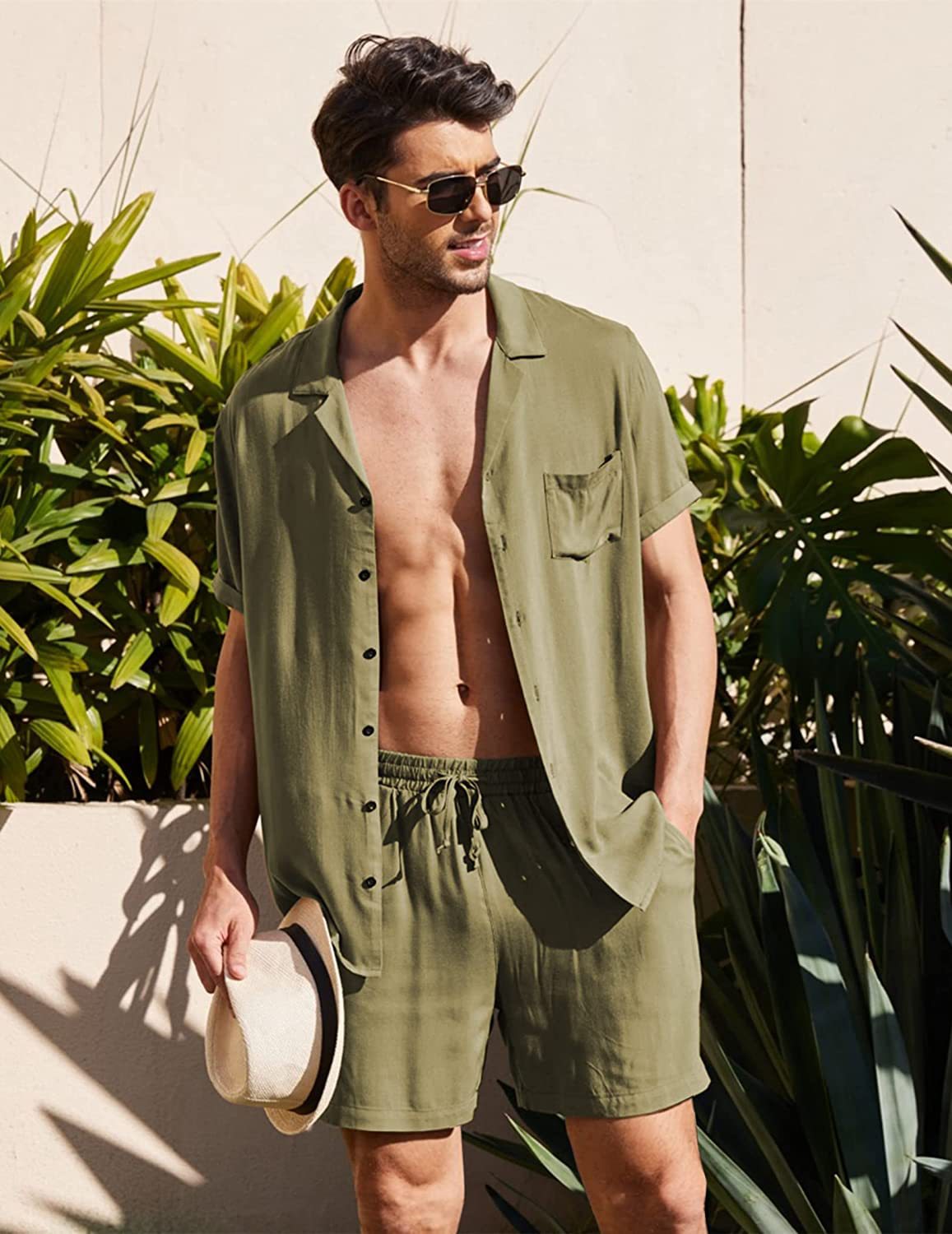 Shirt And Shorts Set - Lightweight Blend And Breathable Fit