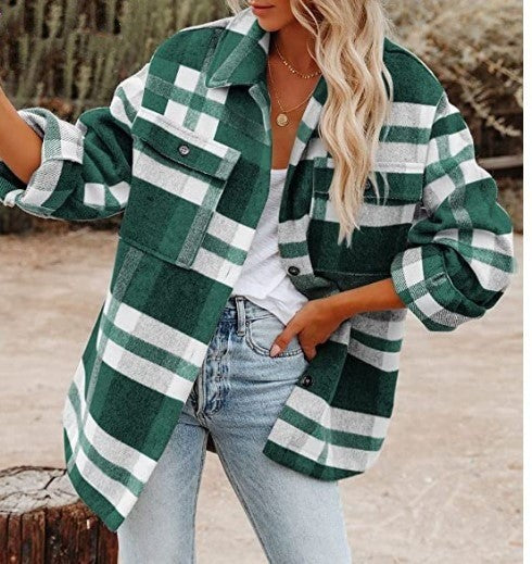 Shirt - Brushed Blend Plaid And Smooth Lay And Warmth