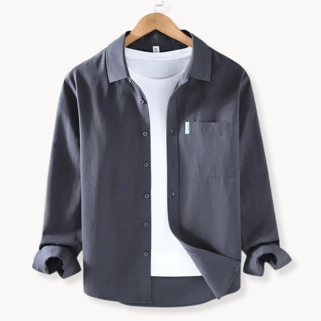 Shirt - Button Front Long Shape & Breathable Flexible Fit