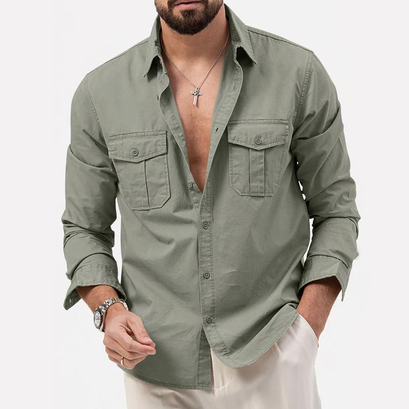 Shirt - Cargo Pockets And Button Placket For Warmth