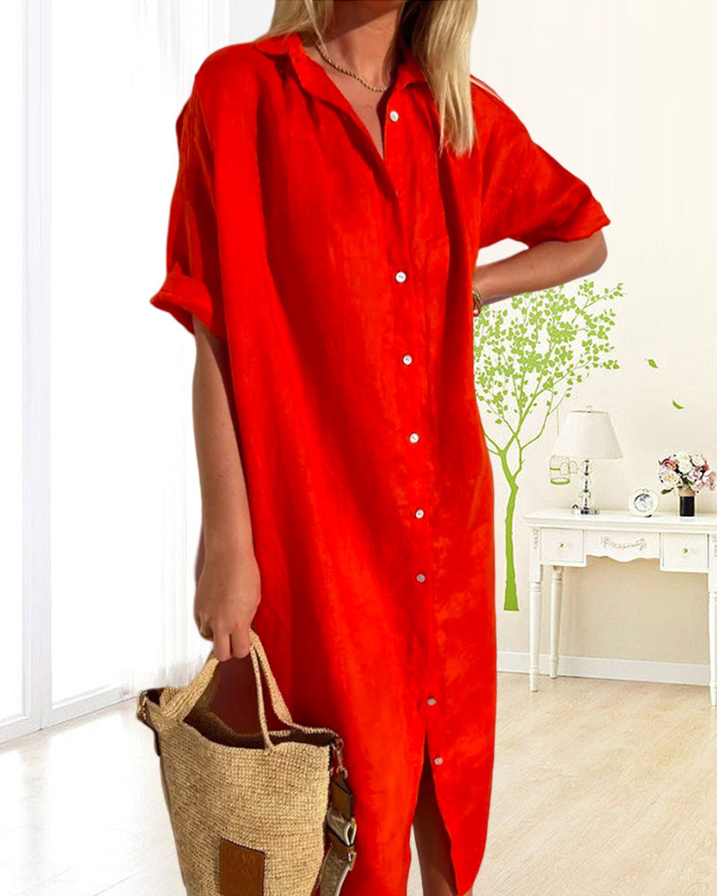 Shirt Dress – Polyester Blend Shirt Front & Easy Movement