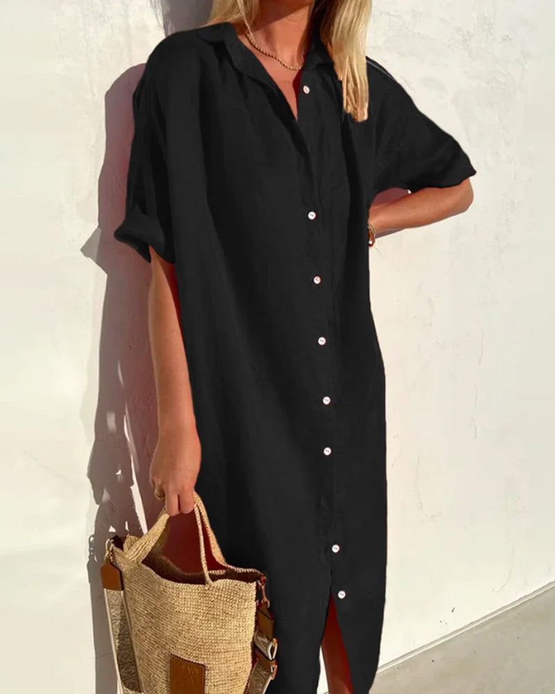 Shirt Dress – Polyester Blend Shirt Front & Easy Movement