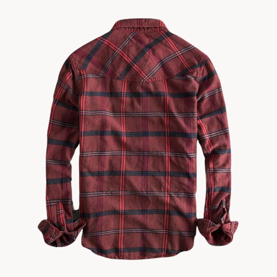 Shirt – Flannel Blend Tailored Fit & Button Collar Storage